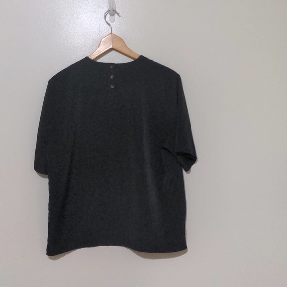 vintage black high neckline oversized blouse - Picture 4 of 4